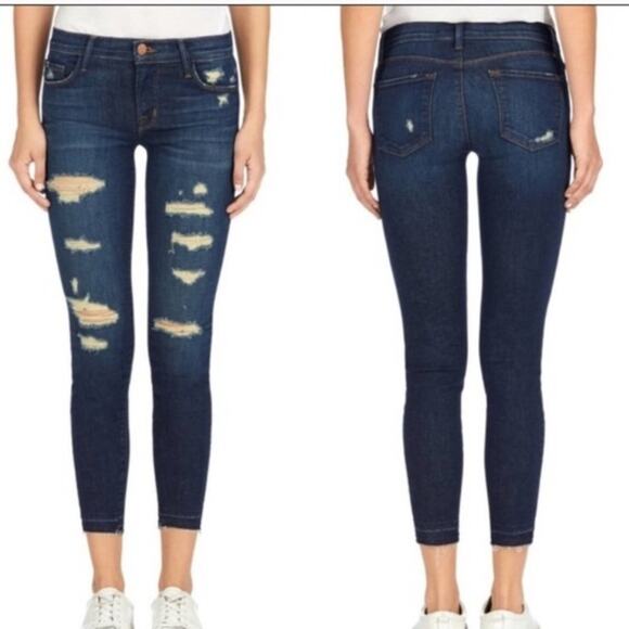 J Brand Women's 24 Distressed Skinny Crop Raw Jeans - Picture 1 of 7